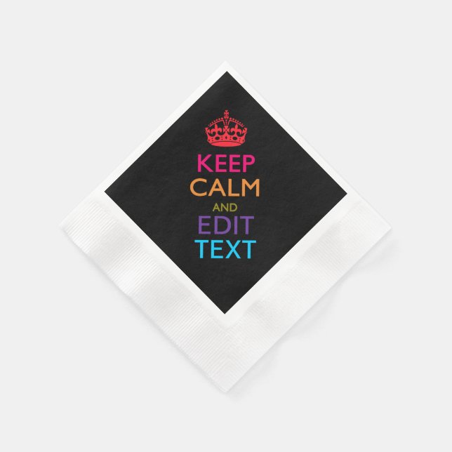 Serviette En Papier Personnalisé KEEP CALM Votre texte Multicolore (Coin)