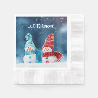 Serviette En Papier Personnalisé M. & Mme Snowman Papier serviettes