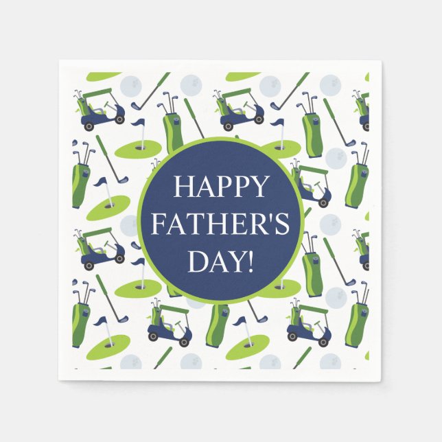 Serviette En Papier Personnalisé Marine & Green Golf (Devant)