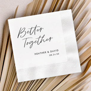 Serviette En Papier Personnalisé Mieux Ensemble Mariage serviettes