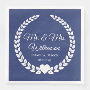 Serviette En Papier Personnalisé Mr & Mrs Bride et Groom Newlyted