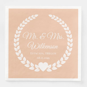 Serviette En Papier Personnalisé Mr & Mrs Bride et Groom Newlyted