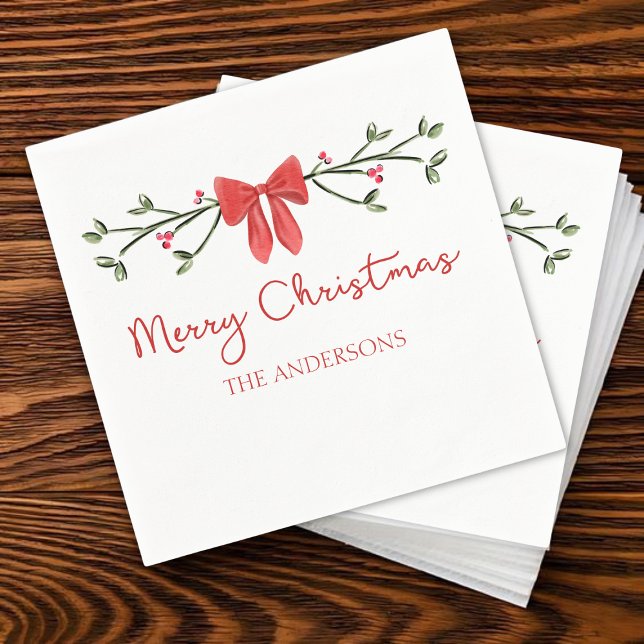 Serviette En Papier Personnalisé Noël mignon Coquette Bow tendance (Créateur téléchargé)