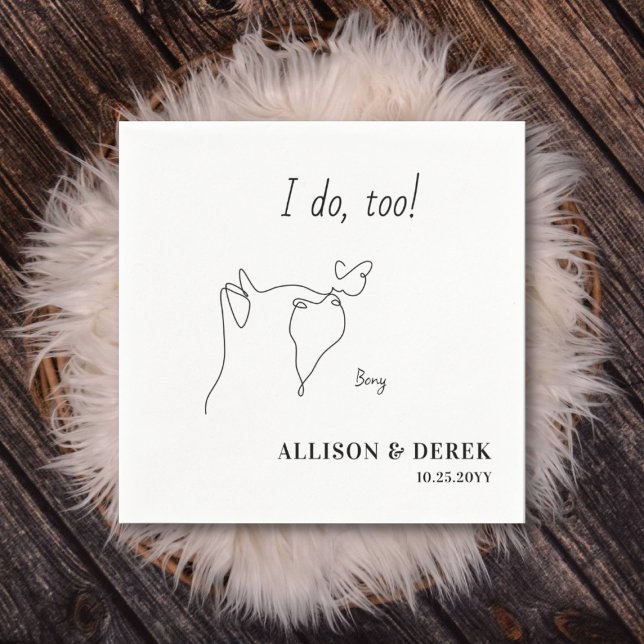 Serviette En Papier Personnalisé Nom de l'animal de compagnie Minimali (Créateur téléchargé)