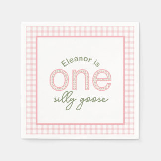 Serviette En Papier Personnalisé "One Silly Goose" Anniversaire Napkin