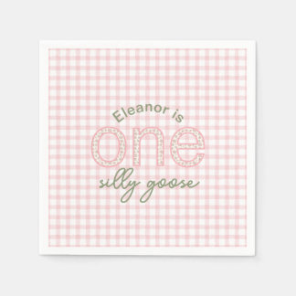 Serviette En Papier Personnalisé "One Silly Goose" Anniversaire Napkin