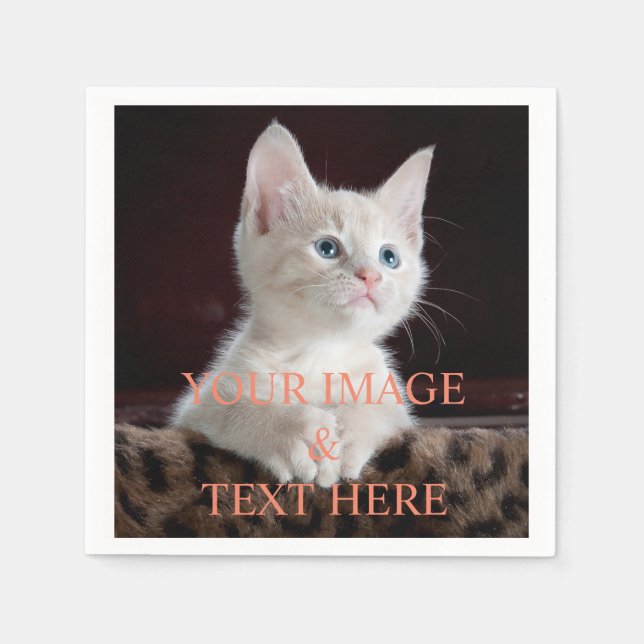 Serviette En Papier Personnalisé Personnalisé Votre Propre Photo & Tex (Devant)