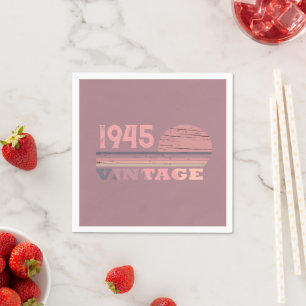 Serviette En Papier Personnalisé quatre-vingts vintage fête du 80e ann
