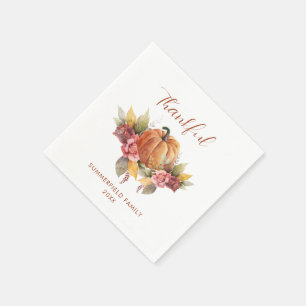 Serviette En Papier Personnalisé Thanksgiving Automne Orange Citrouill