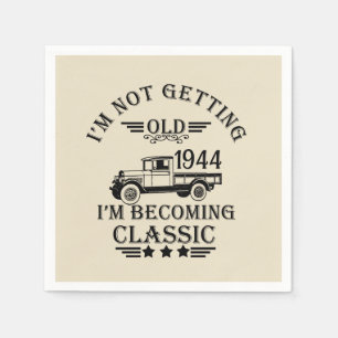 Serviette En Papier Personnalisé vintage 80e anniversaire homme cadeau
