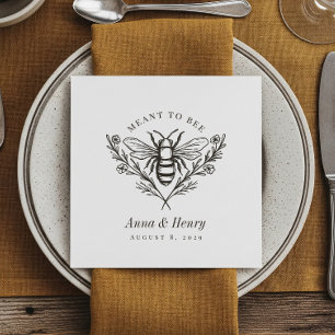 Serviette En Papier Personnalisé Vintage Bee Mariage "Signifie Abeille