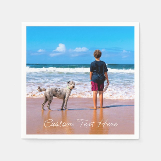 Serviette En Papier Personnalisé Votre Animal Photo Napkins Texte Pers (Devant)