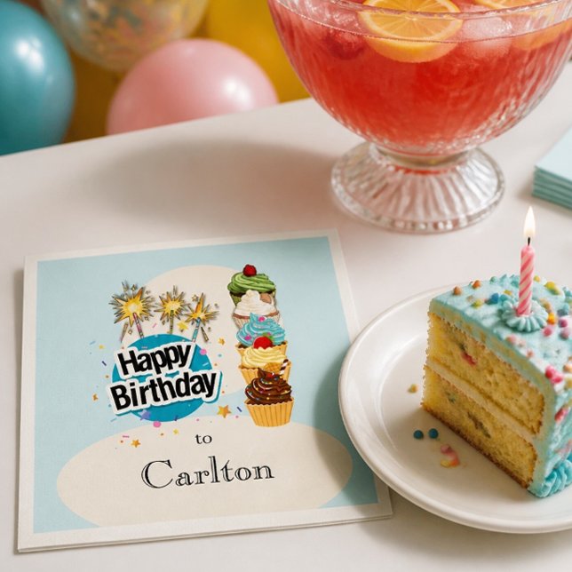 Serviette en papier personnalisée pour cupcake de  (Créateur téléchargé)