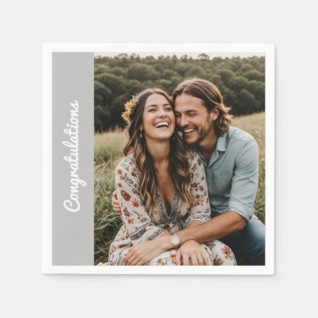 Serviette en papier personnalisée pour fiançailles (Devant)