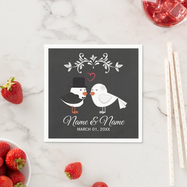 Serviette en papier personnalisée pour mariage (En situation)