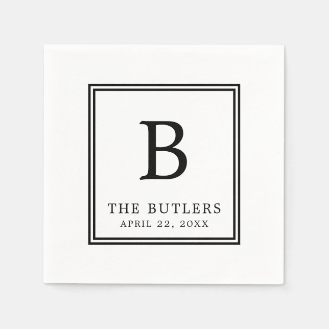 Serviette en papier personnalisée pour mariage noi (Devant)