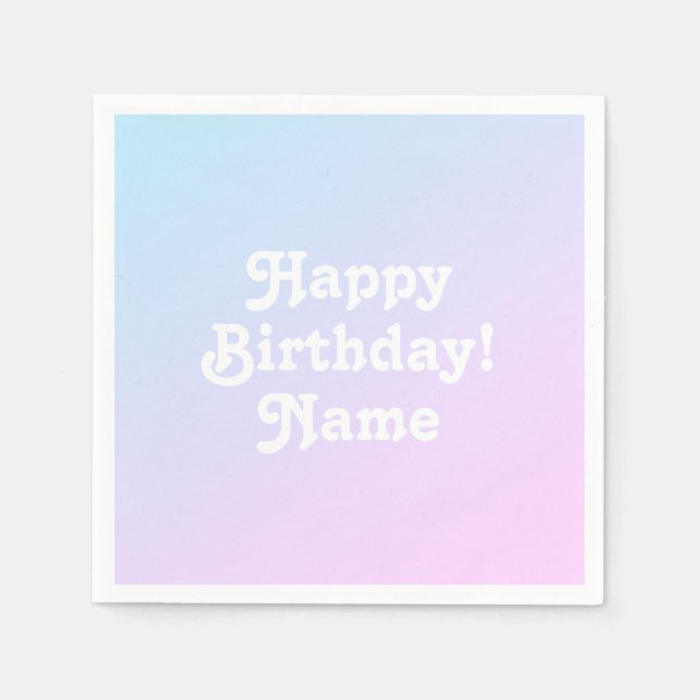 Serviette En Papier Personnaliser avec nom et photo Anniversaire (Devant)