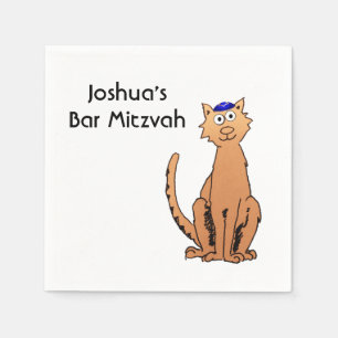 Serviette En Papier Personnaliser Bar Mitzvah Kippah Parti Chat Napkin
