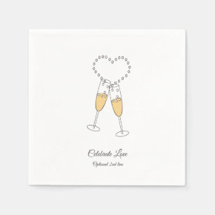 Serviette En Papier Personnaliser Champagne Toast Celebrate Love Napki