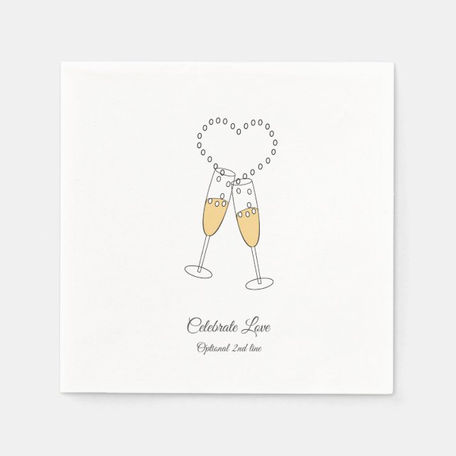 Serviette En Papier Personnaliser Champagne Toast Celebrate Love Napki (Devant)