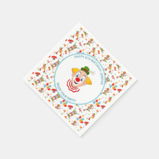 Serviette En Papier Personnaliser Clown Anniversaire Fête Petit Garçon
