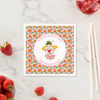 Serviette En Papier Personnaliser Clown Pizza fête d'anniversaire Peti