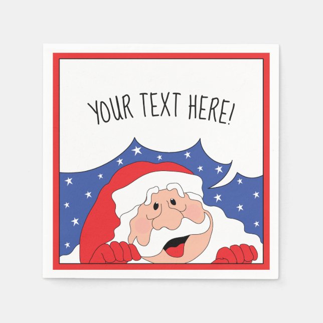 Serviette En Papier Personnaliser Cocktail de Noël Napkins Père Noël d (Devant)