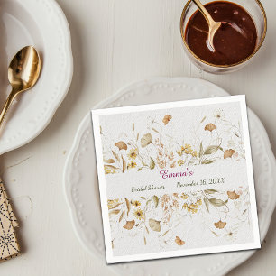 Serviette En Papier Personnaliser de Fête des mariées botanique rustiq