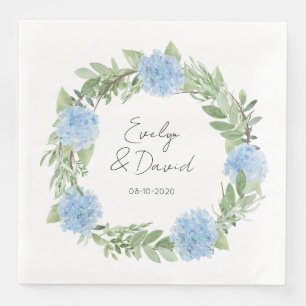 Serviette En Papier Personnaliser Hydrangea Aquarelle