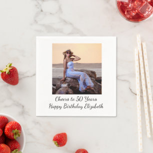 Serviette En Papier Personnaliser la fête d'anniversaire de la photo p