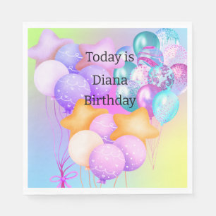 Serviette En Papier Personnaliser le nom Joyeux anniversaire