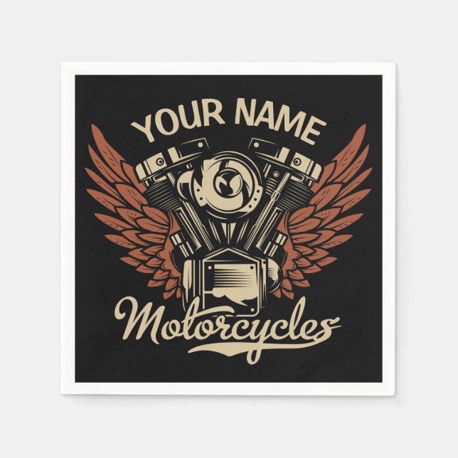 Serviette En Papier Personnaliser Motocyclettes Motocyclettes Garage (Devant)