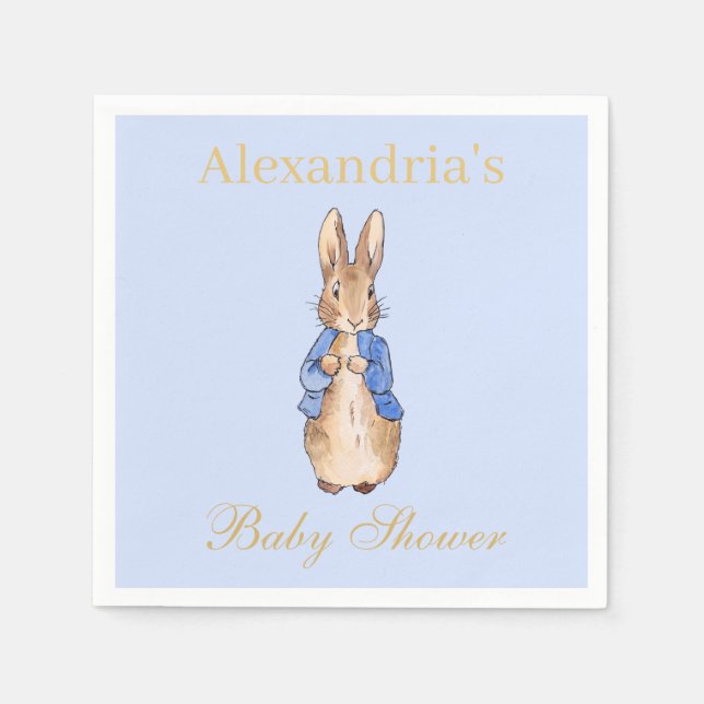Serviette En Papier Personnaliser Pierre le lapin Baby shower Napkin (Devant)
