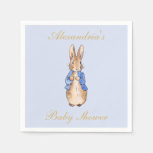 Serviette En Papier Personnaliser Pierre le lapin Baby shower Napkin