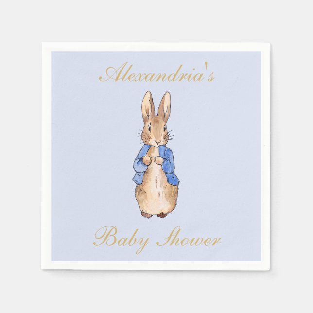 Serviette En Papier Personnaliser Pierre le lapin Baby shower Napkin (Devant)