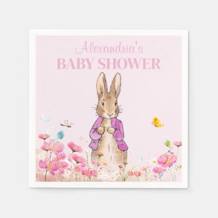 Serviette En Papier Personnaliser Pierre le lapin Baby shower Napkin