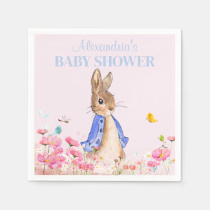 Serviette En Papier Personnaliser Pierre le lapin Baby shower Napkin