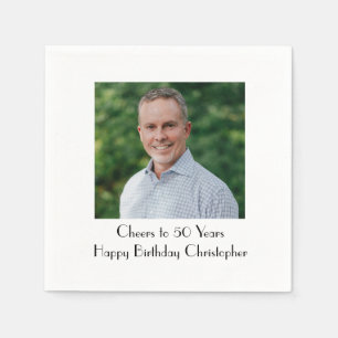 Serviette En Papier Personnalisez la fête d'anniversaire sur photo pou