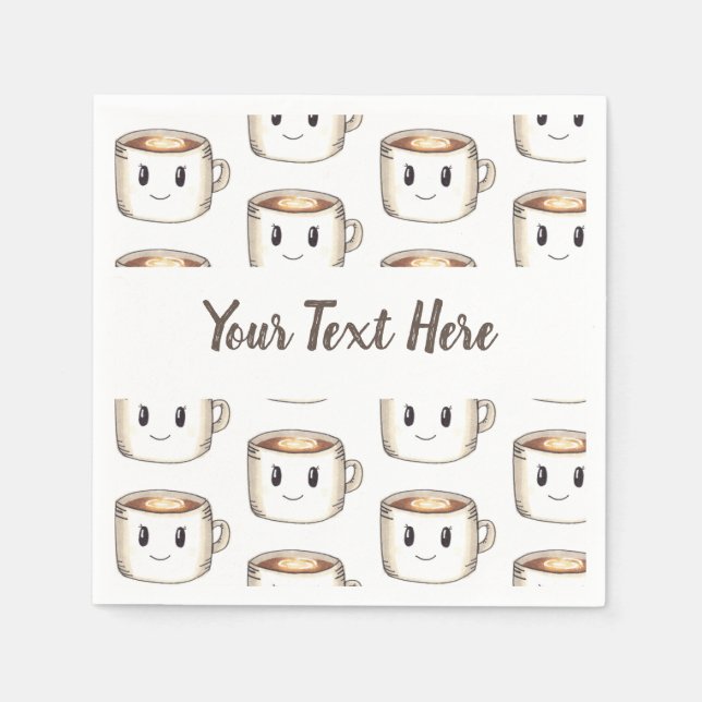 Serviette En Papier Personnalisez-Le ! Serviettes À Thème Café (Devant)