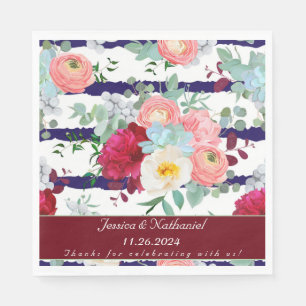 Serviette En Papier Personnalisez le style brun blanc de la marine