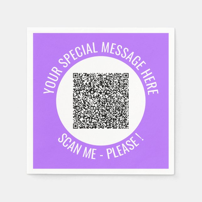 Serviette En Papier Personnalisez vos serviettes de code QR avec du te (Devant)