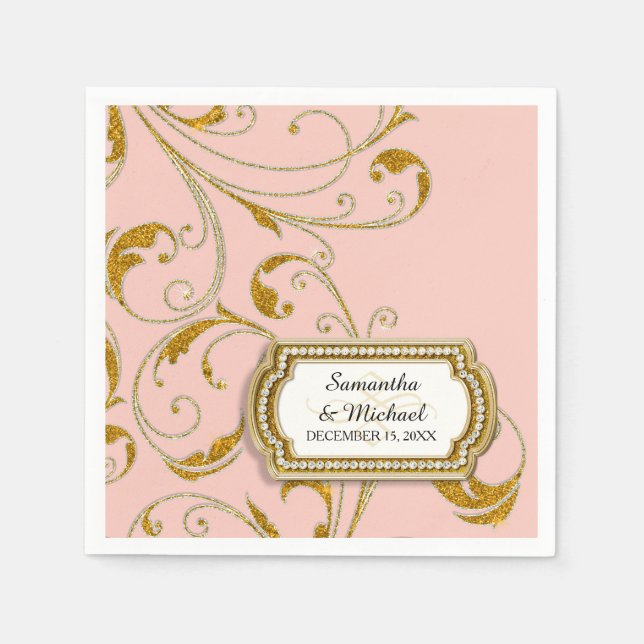 Serviette En Papier Personnalité de Glam Old Hollywood (Devant)