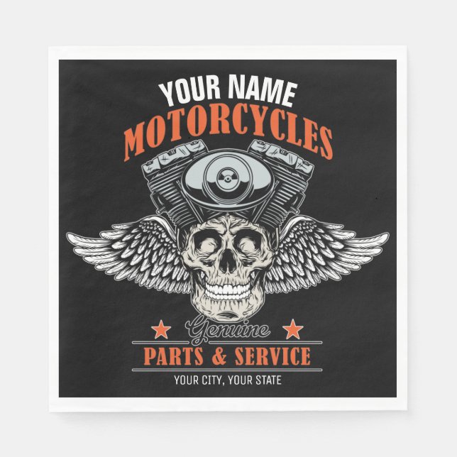 Serviette En Papier Personnalized Biker Flying (Devant)