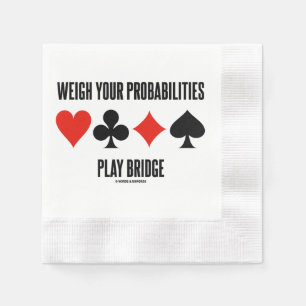 Serviette En Papier Pesez Vos Probabilités Jouez au Bridge 4 Couleurs