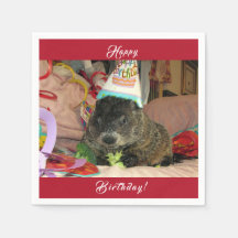 Pet Groundhog Moses Anniversaire serviettes