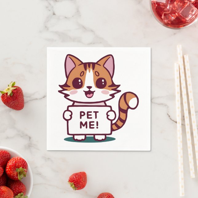 Serviette En Papier Pet Me Kitty (En situation)