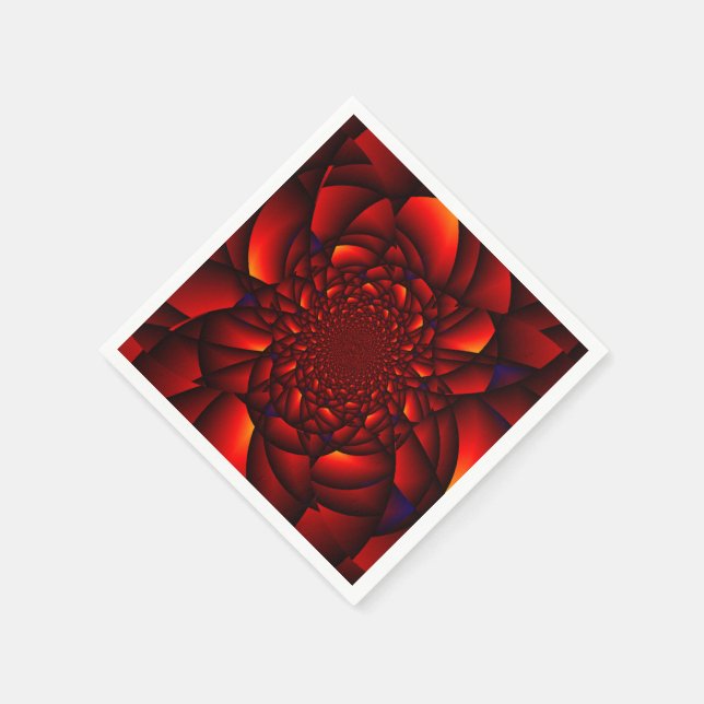 Serviette En Papier Pétale Rouge Noir Bleu (Coin)