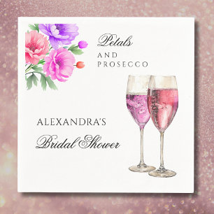 Serviette En Papier Pétales de Pivoine Rose et Brunch de Mariée au Pro