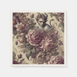 Serviette En Papier Pétales de prune piquante - Design floral gothique