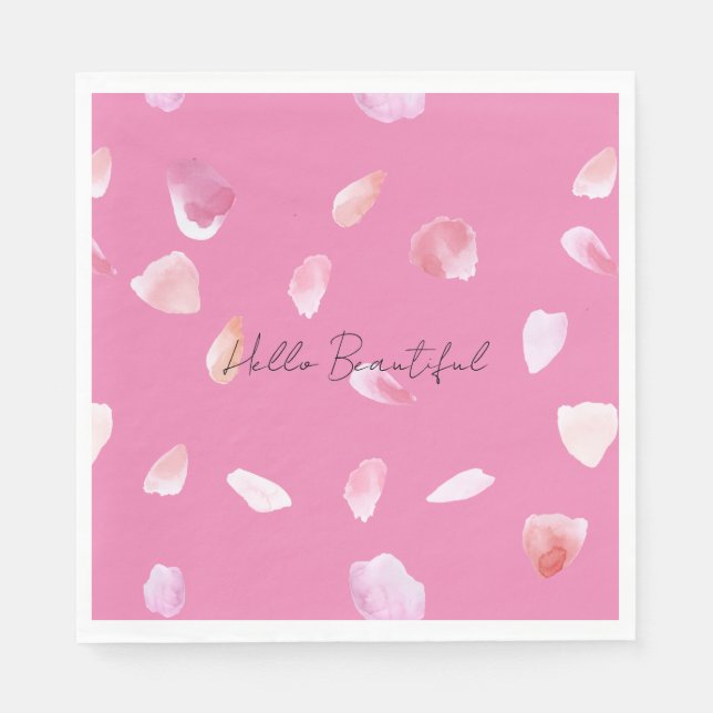 Serviette En Papier Pétales de rose rose (Devant)